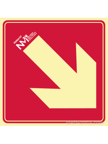 Señal Flecha diagonal dirección material contra incendios - PVC - NMZ (Normaluz)