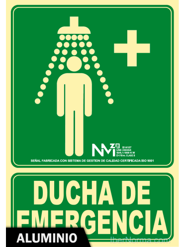 Señal Aluminio Ducha de emergencia - NMZ (Normaluz)