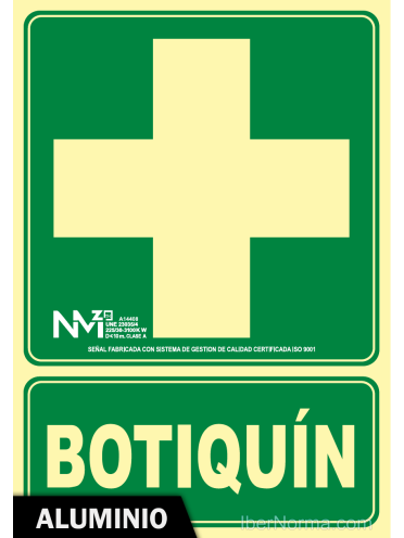 Señal Aluminio Botiquín - NMZ (Normaluz)