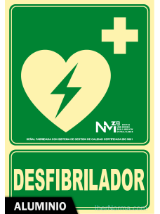 Señal Aluminio Desfibrilador (DEA/DESA) - NMZ (Normaluz)