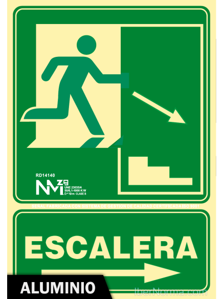 Señal Aluminio Salida escalera (Abajo derecha) - NMZ (Normaluz)