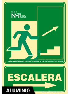Señal Aluminio Salida escalera (Arriba derecha) - NMZ (Normaluz)