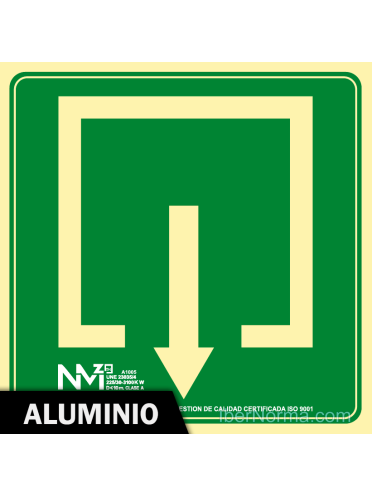 Señal Aluminio -  Flecha Abajo (Sólo Pictograma) - NMZ (Normaluz)