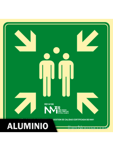 Señal Aluminio - Punto de Reunión (Sólo Pictograma) - NMZ (Normaluz)