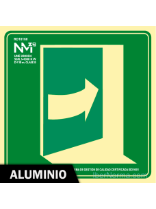 Señal Aluminio - Puerta de Evacuación Derecha (Sólo Pictograma) - NMZ (Normaluz)