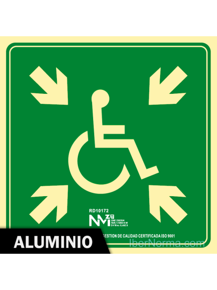 Señal Aluminio - Punto de Reunión Minusválidos (Sólo Pictograma) - NMZ (Normaluz) Señal Aluminio - Punto de Reunión Minusválidos (Sólo Pictograma) - NMZ (Normaluz)