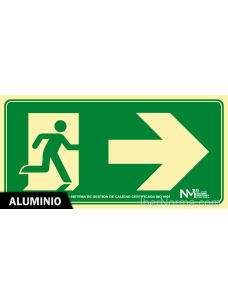 Señal Aluminio - Salida de Emergencia Derecha - NMZ (Normaluz)