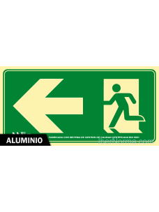 Señal Aluminio - Salida de Emergencia Izquierda - NMZ (Normaluz)