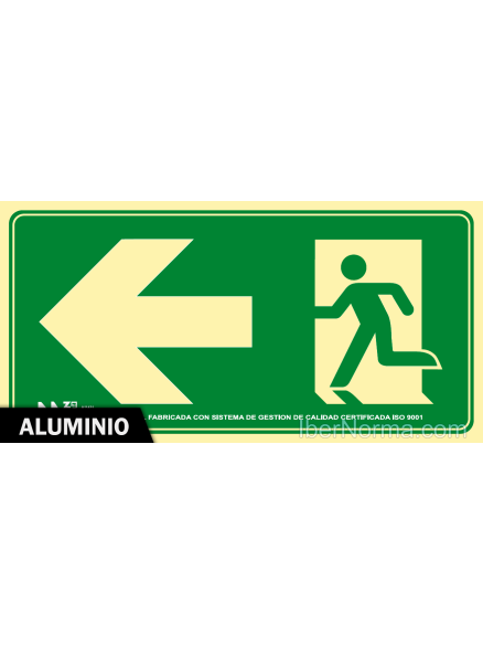 Señal Aluminio - Salida de Emergencia Izquierda - NMZ (Normaluz)