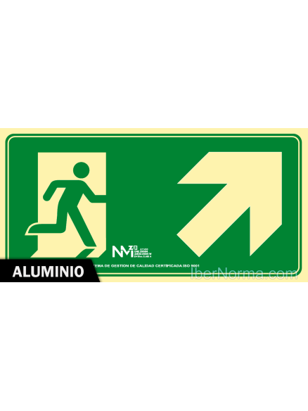 Señal Aluminio - Salida de Emergencia arriba derecha - NMZ (Normaluz) Señal Aluminio - Salida de Emergencia arriba derecha - NMZ (Normaluz)