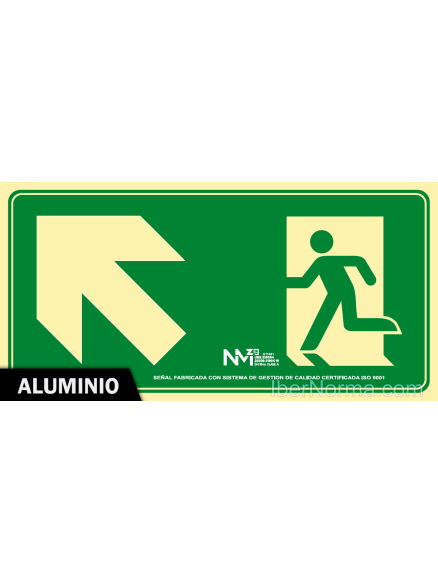 Señal Aluminio - Salida de Emergencia arriba izquierda - NMZ (Normaluz) Señal Aluminio - Salida de Emergencia arriba izquierda - NMZ (Normaluz)