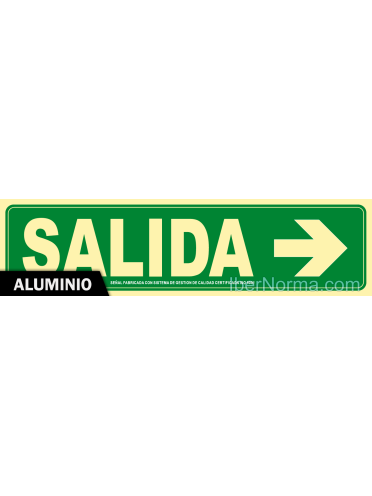 Señal Aluminio - Salida a derecha - NMZ (Normaluz)