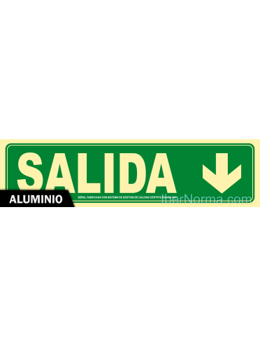 Señal Aluminio - Salida abajo- NMZ (Normaluz)