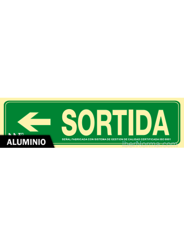 Senyal Alumini - Sortida a la esquerra - NMZ (Normaluz)