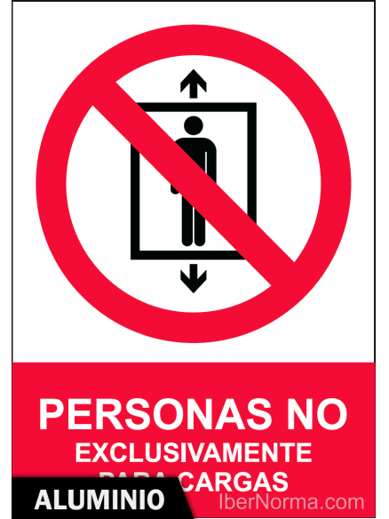 Señal Aluminio - Personas no Exclusivamente para cargas - NMZ (Normaluz)