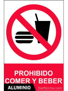 Señal Aluminio - Prohibido comer y beber - NMZ (Normaluz)