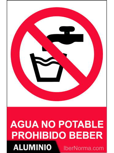 Señal Aluminio - Agua no potable Prohibido beber - NMZ (Normaluz)