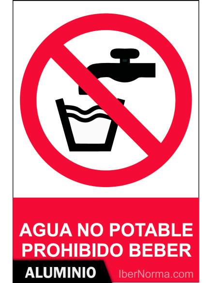 Señal Aluminio - Agua no potable Prohibido beber - NMZ (Normaluz) Señal Aluminio - Agua no potable Prohibido beber - NMZ (Normaluz)