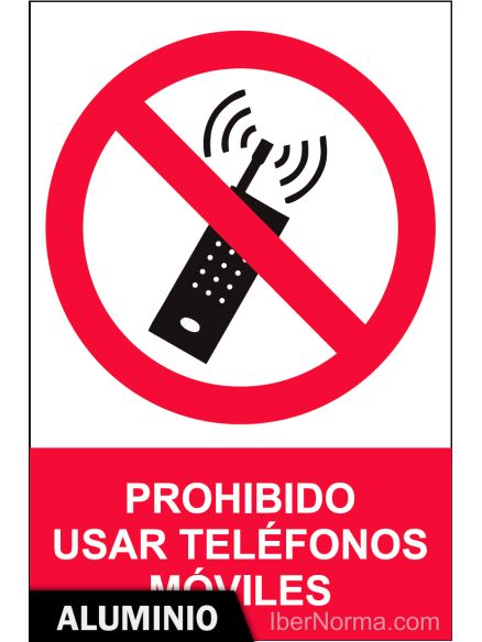 Señal Aluminio - Prohibido usar teléfonos móviles - NMZ (Normaluz) Señal Aluminio - Prohibido usar teléfonos móviles - NMZ (Normaluz)
