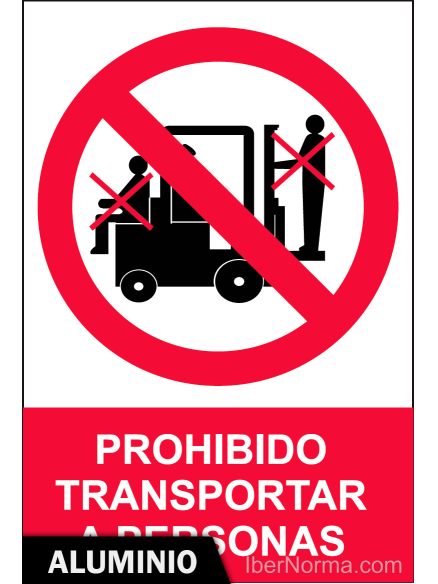 Señal Aluminio - Prohibido transportar a personas - NMZ (Normaluz) Señal Aluminio - Prohibido transportar a personas - NMZ (Normaluz)