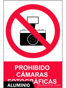 Señal Aluminio - Prohibido cámaras fotográficas - NMZ (Normaluz)