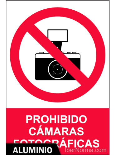 Señal Aluminio - Prohibido cámaras fotográficas - NMZ (Normaluz)