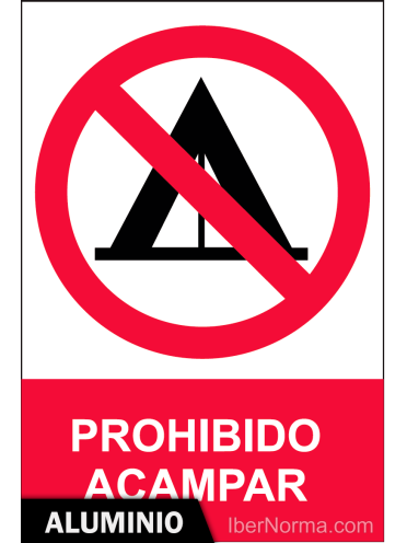 Señal Aluminio - Prohibido acampar - NMZ (Normaluz)