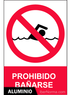 Señal Aluminio - Prohibido bañarse - NMZ (Normaluz)