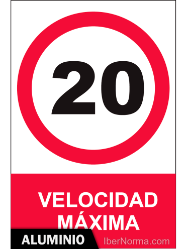 Señal Aluminio - Velocidad máxima 20 km/h - NMZ (Normaluz)