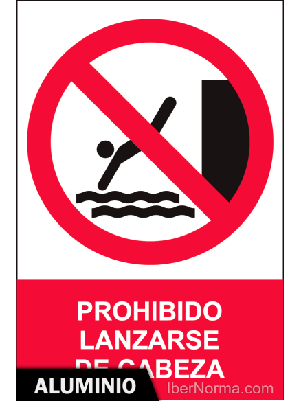 Señal Aluminio - Prohibido lanzarse de cabeza - NMZ (Normaluz)