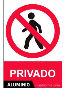 Señal Aluminio - Privado - NMZ (Normaluz)