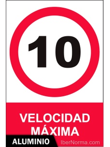 Señal Aluminio - Velocidad máxima 10 km/h - NMZ (Normaluz)