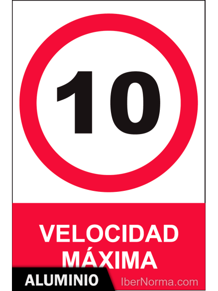 Señal Aluminio - Velocidad máxima 10 km/h - NMZ (Normaluz)