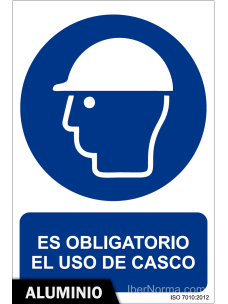 Señal Aluminio - Es obligatorio el uso de casco - NMZ (Normaluz)