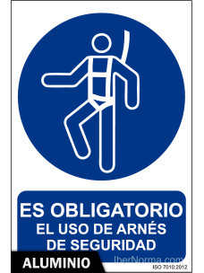 Señal Aluminio - Es obligatorio el uso de arnés de seguridad - NMZ (Normaluz)