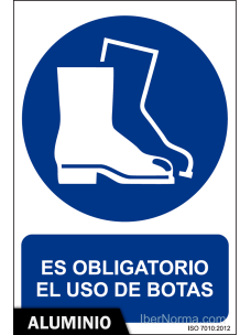Señal Aluminio - Es obligatorio el uso de botas - NMZ (Normaluz)