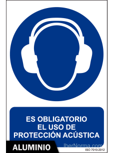 Señal Aluminio - Es obligatorio el uso de protección acústica - NMZ (Normaluz)