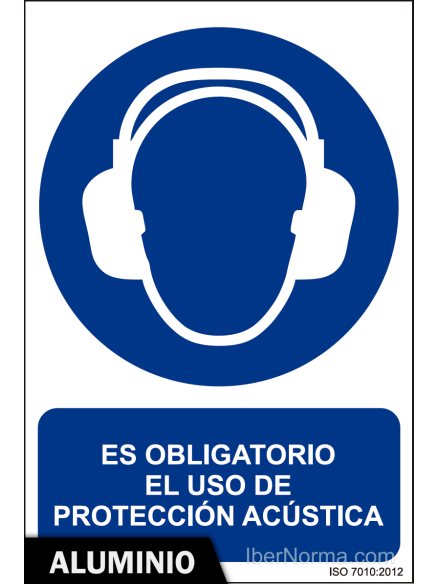 Señal Aluminio - Es obligatorio el uso de protección acústica - NMZ (Normaluz)