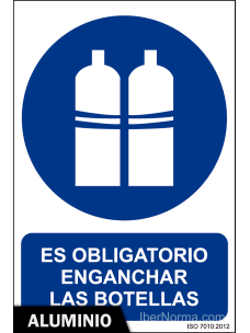 Señal Aluminio - Es obligatorio enganchar las botellas - NMZ (Normaluz)