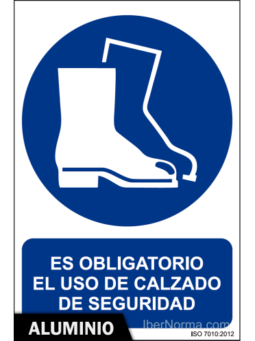 Señal Aluminio - Es obligatorio el uso de calzado de seguridad - NMZ (Normaluz)