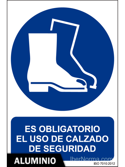 Señal Aluminio - Es obligatorio el uso de calzado de seguridad - NMZ (Normaluz) Señal Aluminio - Es obligatorio el uso de calzado de seguridad - NMZ (Normaluz)