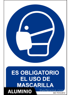 Señal Aluminio - Es obligatorio el uso de mascarilla - NMZ (Normaluz)