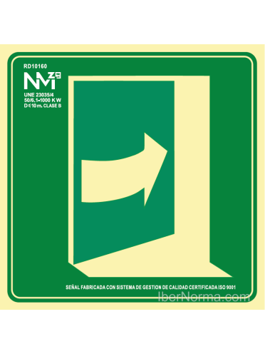 Señal Puerta de Evacuación Derecha (Sólo Pictograma) - PVC - NMZ (Normaluz)
