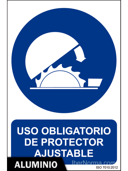 Señal Aluminio - Uso obligatorio de protector ajustable - NMZ (Normaluz) Señal Aluminio - Uso obligatorio de protector ajustable - NMZ (Normaluz)
