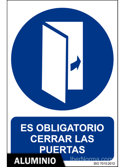Señal Aluminio - Es obligatorio cerrar las puertas - NMZ (Normaluz) Señal Aluminio - Es obligatorio cerrar las puertas - NMZ (Normaluz)