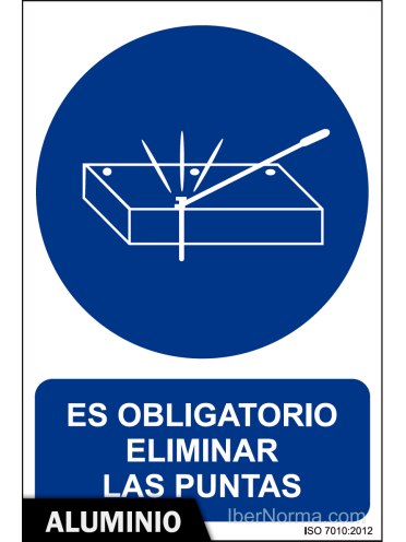 Señal Aluminio - Es obligatorio eliminar las puntas - NMZ (Normaluz)