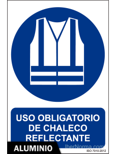 Señal Aluminio - Uso obligatorio de chaleco reflectante - NMZ (Normaluz)