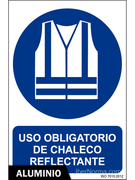 Señal Aluminio - Uso obligatorio de chaleco reflectante - NMZ (Normaluz)