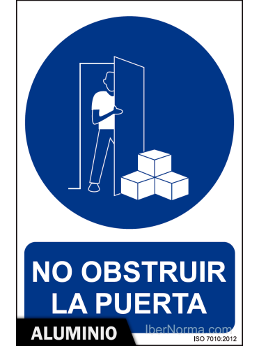 Señal Aluminio - No obstruir la puerta - NMZ (Normaluz)