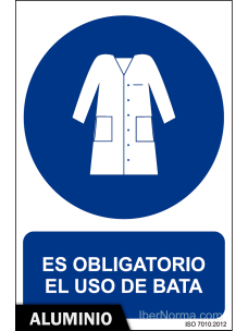Señal Aluminio - Es obligatorio el uso de bata - NMZ (Normaluz)
